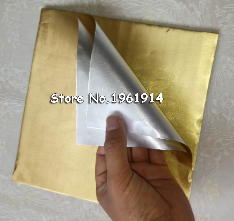 

100 sheets 20*20cm Gold Aluminium Foil Wrapper Paper Wedding Chocolate Paper Candy Wrapping Paper Sheets 210401