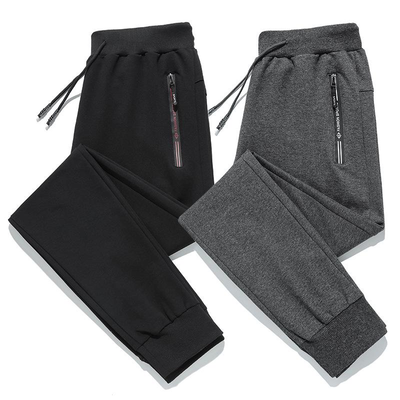 

Fashion Brand Men Spring Cotton Sweatpants 2021 Solid Color Elasticity Trousers Drawstring Winter Casual Pants Male -8XL Men's, Grey b
