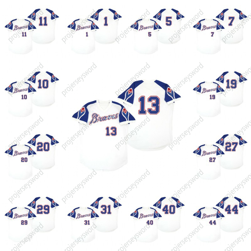 

Braves White Retro Hank Aaron Jersey Ozzie Albies Freddie Freeman Chipper Dansby Swanson Jones Ronald Acuna Jr. Austin Riley Mike Soroka Will Smith Max Fried Jerseys, 19 huascar ynoa