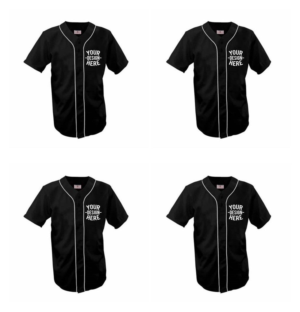 

Custom BLack Baseball Jersey 001, Men size s-4l