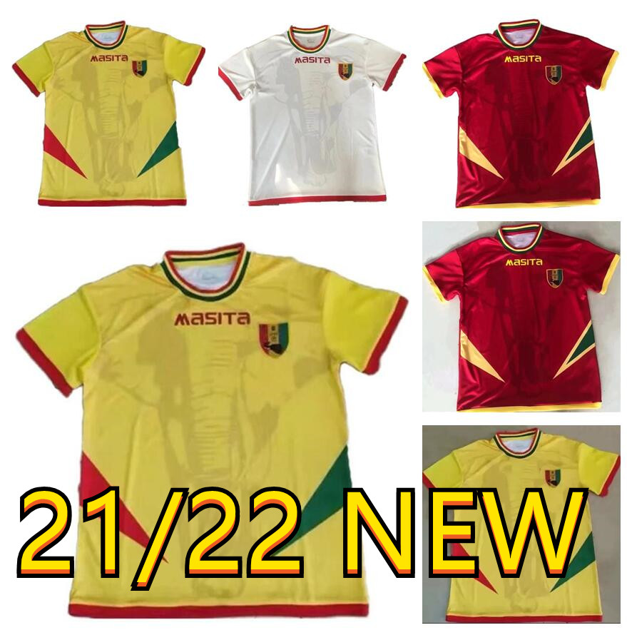 

2021 Africa Cup Guinea soccer jersey 21 22 keita Issiaga Sylla Mohamed Bayo Amadou Diawara Mady Camara home away third white red yellow football shirts