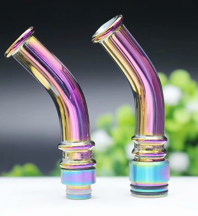 

510 810 Rainbow Long Holder Glass Stainless steel VAPE drip tip For TFV4 TFV8
