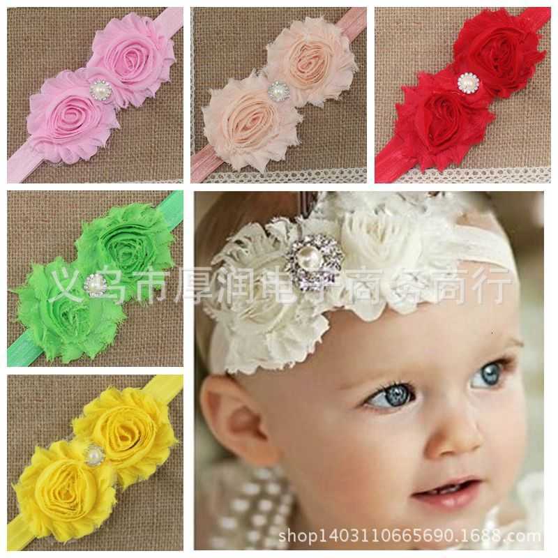 

children's pearl old rough edge baby flower hair band headdrs, Golden;silver