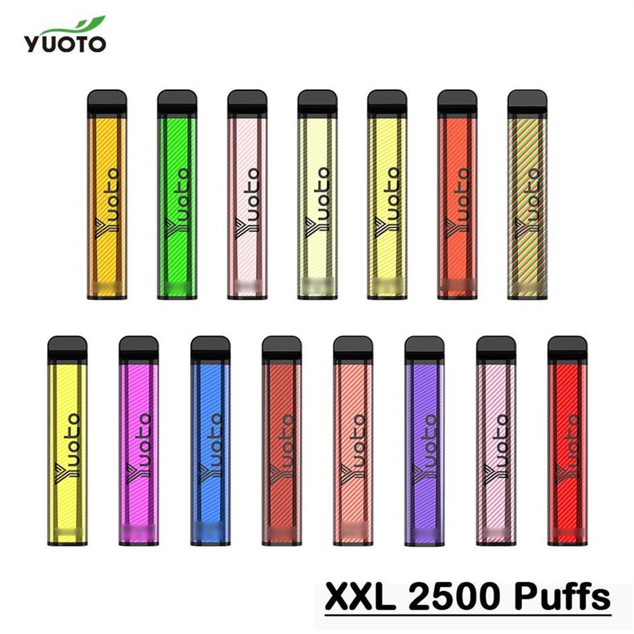 

Authentic Yuoto XXL 2500 Puffs Disposables Electronic Cigarettes Vape Pen Pods 2500Puffs 1200mAh 7ml