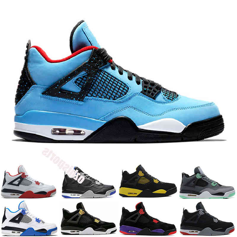

Designer Sport shoes 4 Womens Mens Basket ball 4s Jump Sneakers Size 13 Black Cat Fire Red Bred IV Cactus Jack Trainers, Black;brown