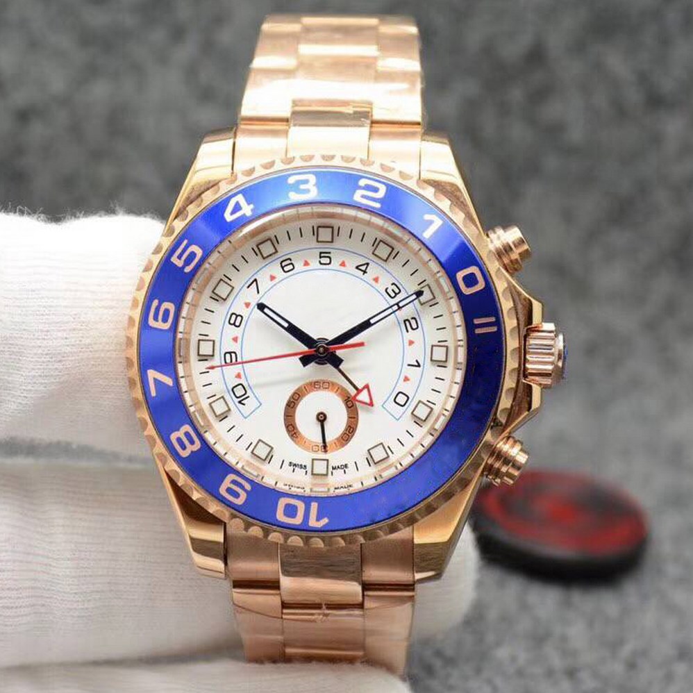 

Roliix rose gold luxury watch YACHT 2 44mm automatic mechanical men stainless steel watches no battery sweeping model 3A, Add waterproof process (service)