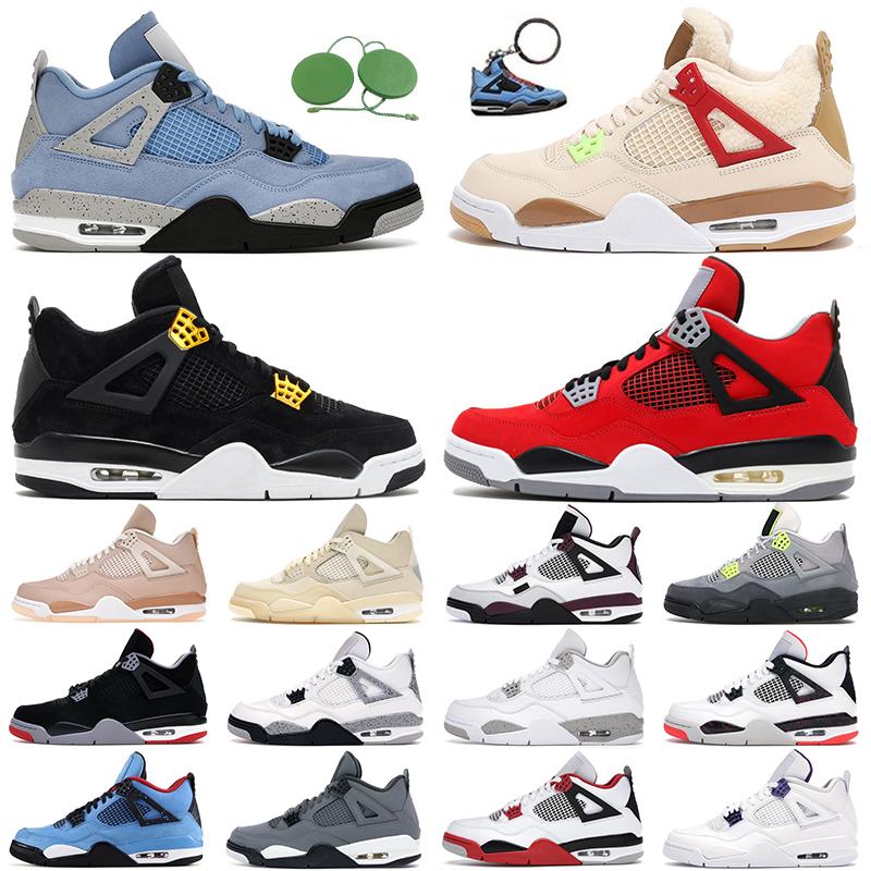 

Designer Jumpman 4S Basketball Shoes Mens Retro 4 University Blue Sneakers White Oreo Loyal Black Cat Cactus Jack Wild Womens Trainers Box Tag, 29 men size