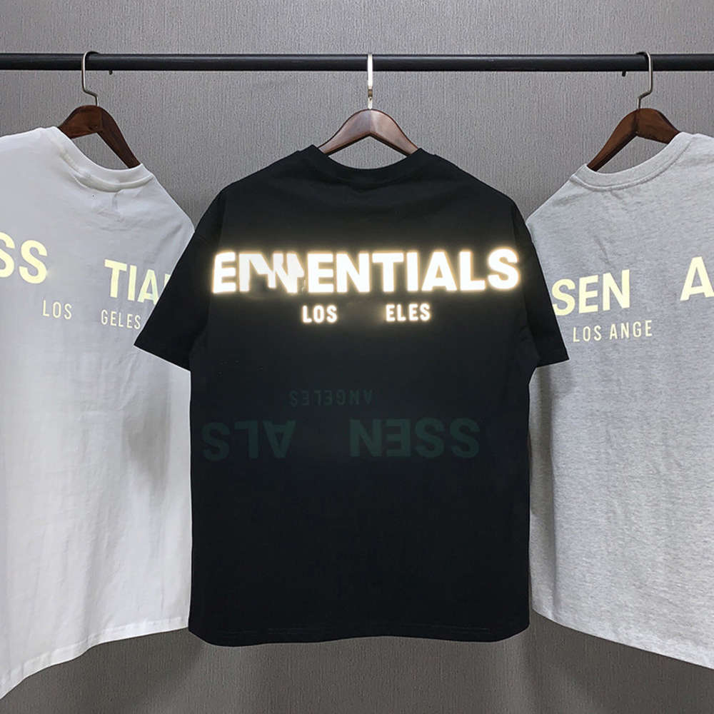 

designer t shirt reflective short-sleeved matte same style t-shirt for men and women s-xl, White;black
