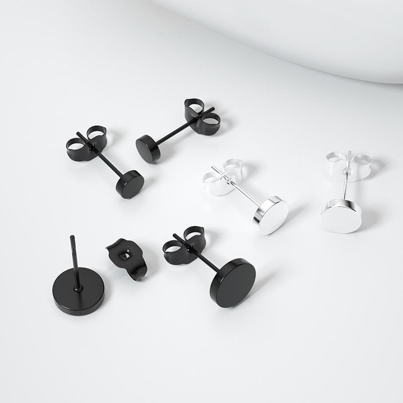 

Stud Earrings For Men&Women Steel Piercing Set (Silver & Black 5mm-10mm 12 Pairs), Golden;silver