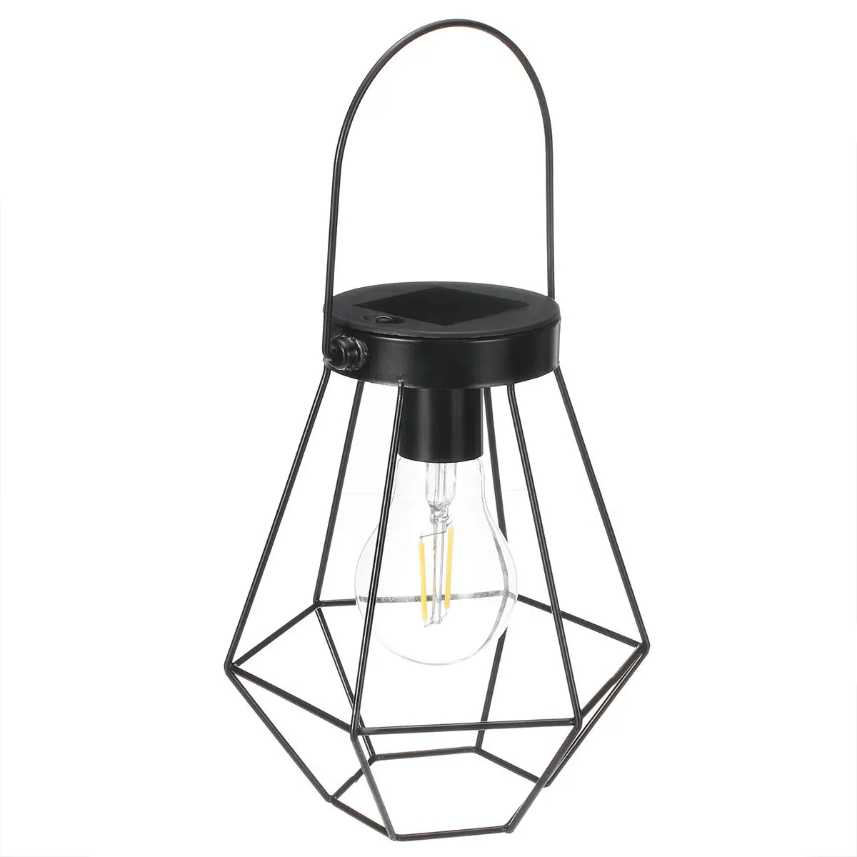 Solar Powered Vintage LED Lantern Hanging Light Outdoor Garden Yard Lamp Decor-image-689404505
