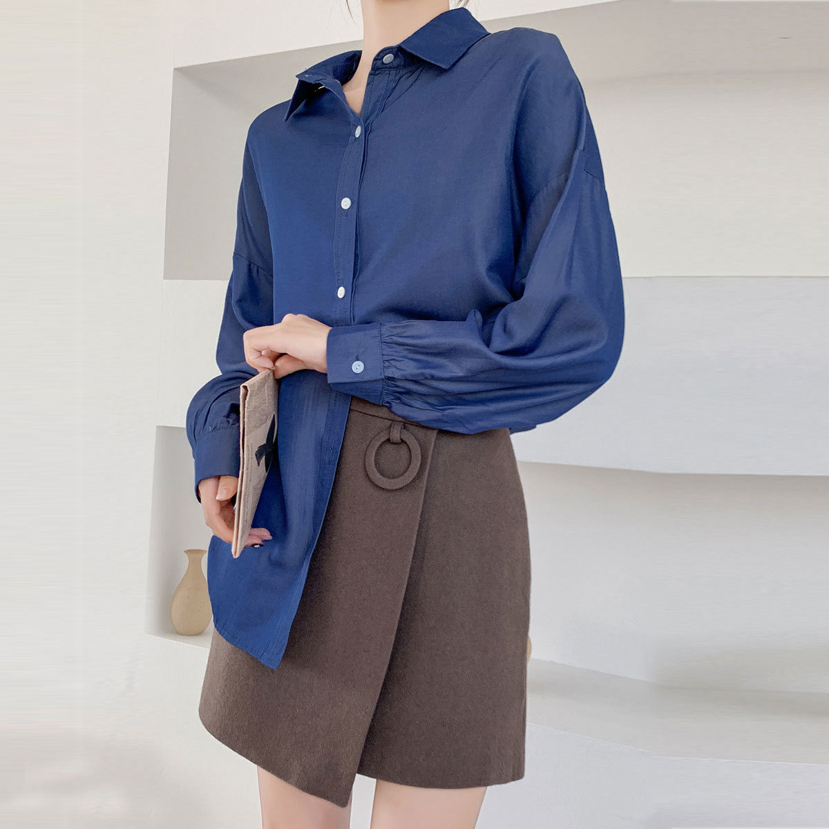 

Women's Blouses & Shirts Vintage Blusas Roupa Spring Summer Blouse Korean Long Sleeve s Tops and Female Solid NB2U, Pink