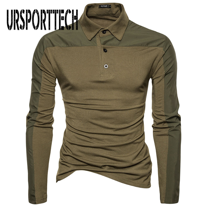 

Men's Polo Shirt Long Sleeve Business Mens Shirts Male New Fashion Solid Polo Shirts Designer Men Polos Tops, Coffe