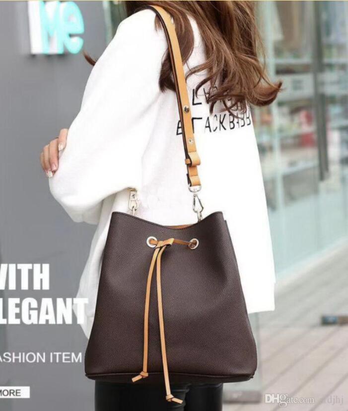 

2021 luxurys designers bags NEONOE Bucket Handbags flower Purses Women Tote Brand Letter Genuine Leather Shoulder crossbody bag, Red;black