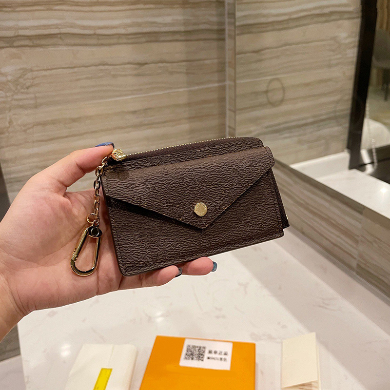 

Designer Card Holders Bag Fashion Retro Wallet Cowhide Material Wear-resistant and Dirt-resistant Leather Coin Purse With gift box, Black+old flower