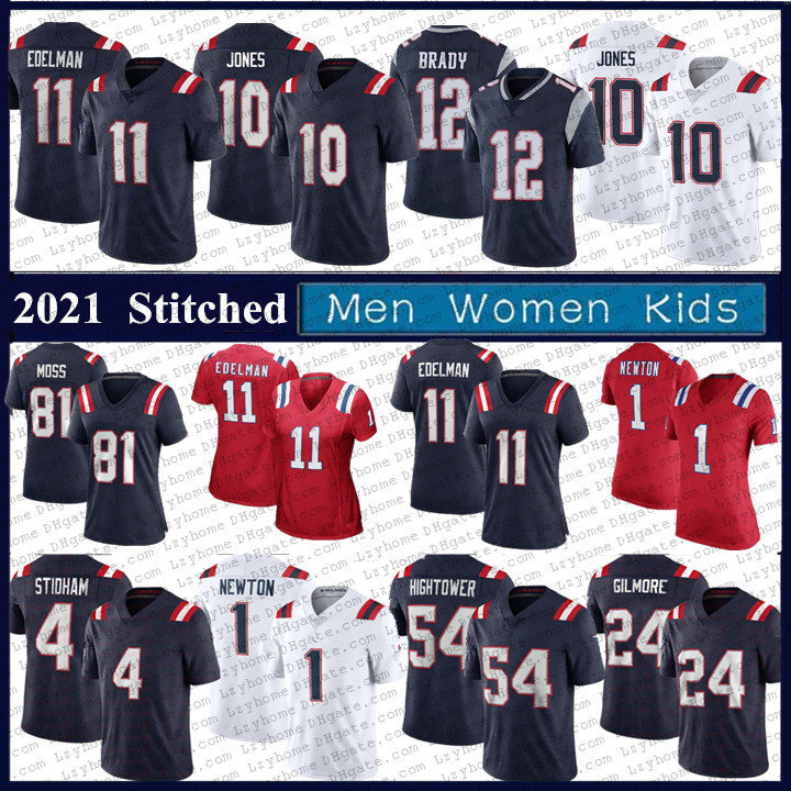 

Custom 54 Dont'a Hightower 4 Jarrett Stidham 81 Jonnu Smith Football Jerseys New Mens Women Youth Matthew Slater James White Sony Miche, Black;red