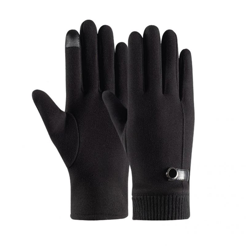 

Five Fingers Gloves Knitted Compact Snow Delicate Velvet Cuff Female