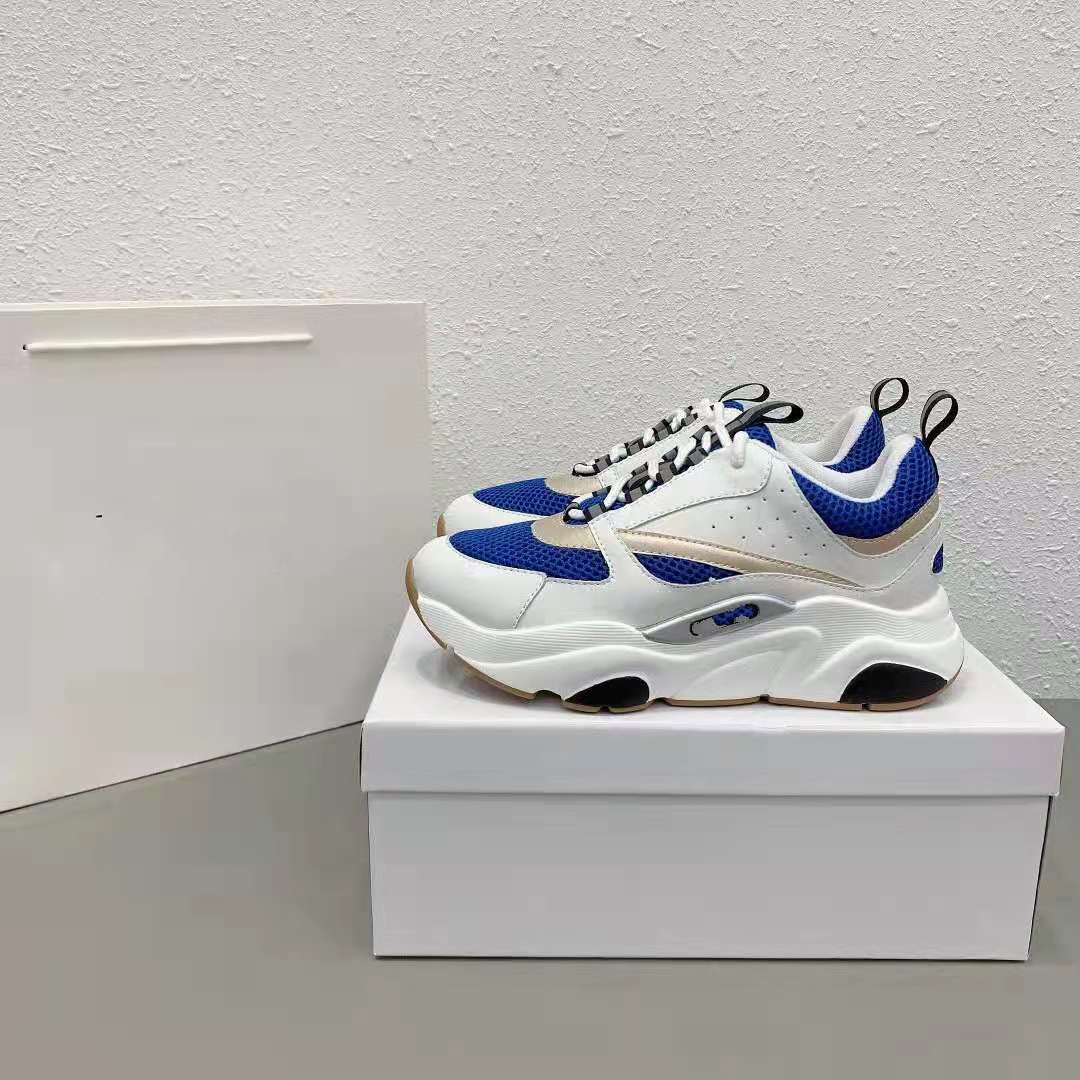 

Wholesale designer high quality B22 shoes White Leather Calfskin shoe Top Technical Knit Platform Sneakers Blue Grey designers Ace Sneaker 35~45