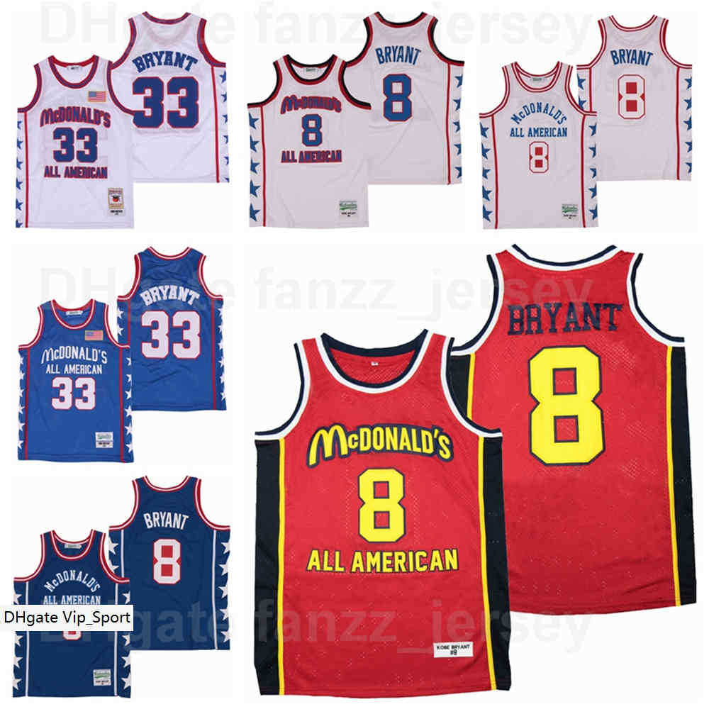 

Men MCDONALDS ROYAL HS ALL AMERICA 33 Movie Basketball Jersey Team Color Red Blue White Away Breathable For Sport Fans Pure Cotton Shirt