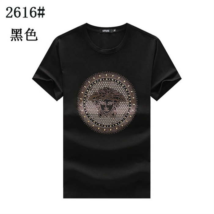 

Summer fashion men and women round collar stick diamond T-shirt high quality pullover printed letter shirt casual embroidered short sleeve T, White;black