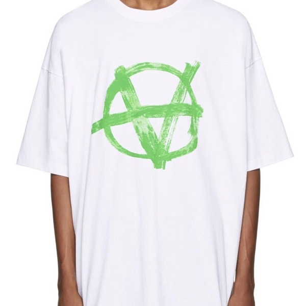 

2020 Vetements Oversized T-shirt Green Sketch Men Women T Shirt Big Tag X0726