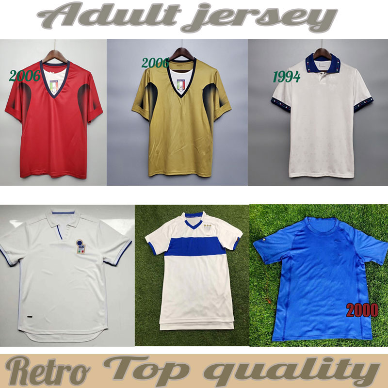 

1994 Italy ROBERT R.BAGGIO Soccer 10#totti 21#pirlo 7# Del Piero Jerseys Retro 1986 1996 1998 2006 Jersey Football Shirts, Black;yellow
