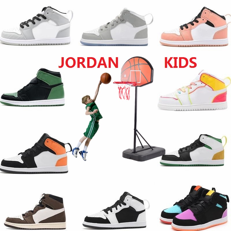 

Air Retro Jordan S 1 Kids Basketball Shoes Chicago Twist Mid Milan Bred Toe Panda Kid Trainers Toddler Sneakers Children Jorden Jordan1s 1s AJ Boys Girls Shoe, 22