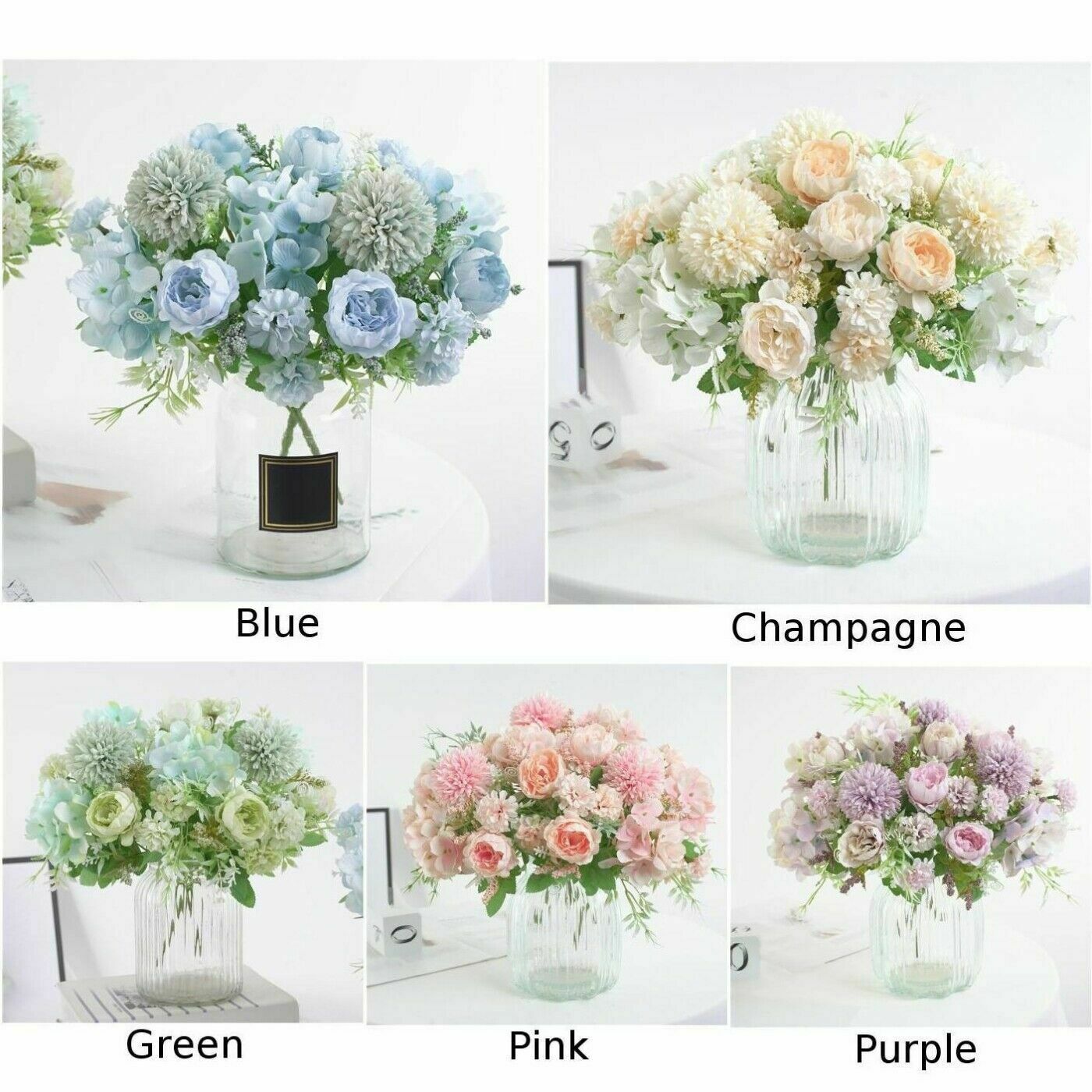 

Multicolor Silk Peony Artificial Fake Flowers Bunch Bouquet Home Wedding Ceremony Decor For Festive & Party Supplies, Pink