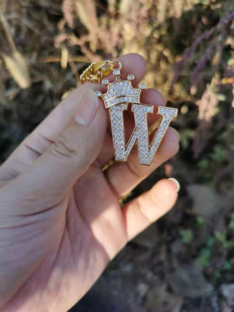 

Pendant Necklaces Crown Zircon Alphabet For Women Men Initial Letter 2021 Trend Necklace Hip Hop Gold Chain Jewelry Gifts