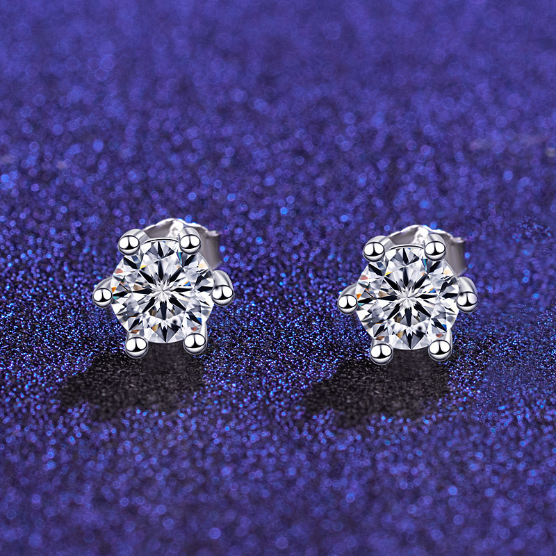 s925 sterling silver classic diamond earrings with zircon shiny Earring Back for women gifts