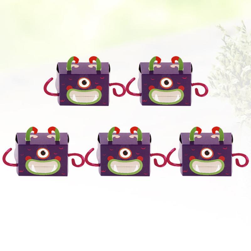 

Gift Wrap 5pcs Biscuits Boxes Cartoon Candy Cake Portable Party Supplies For Kids Children Purple