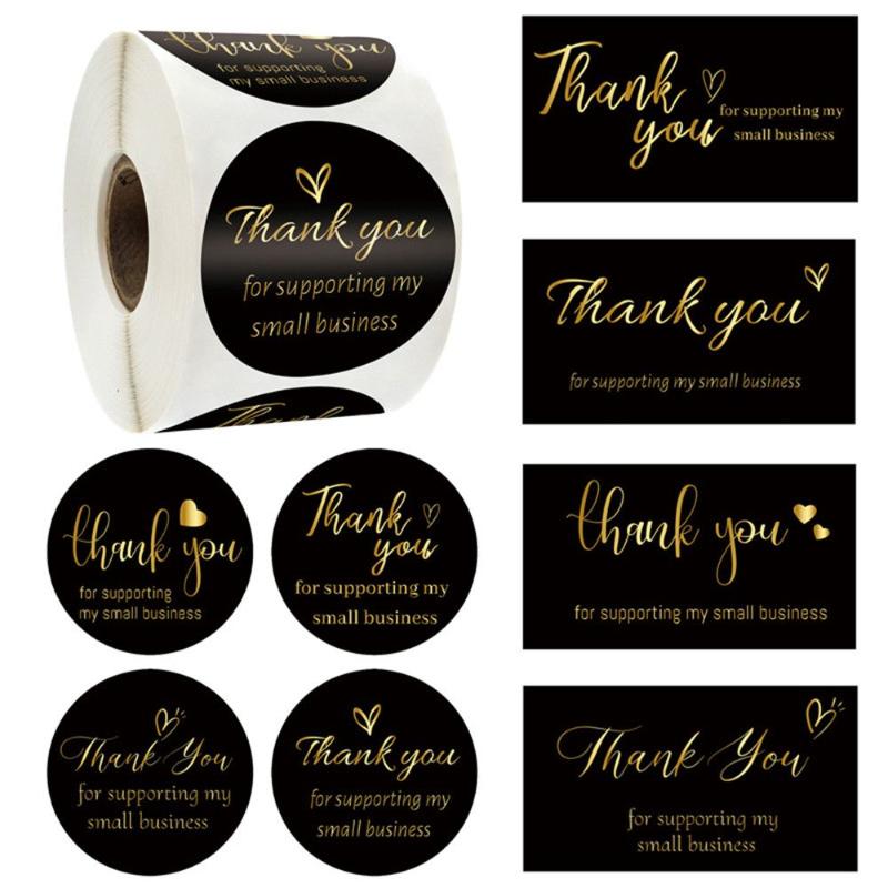 

Gift Wrap 50/500Pcs Thank You Stickers For Supporting My Business Thanks Greeting Cards Candy Bags Paper Seal Label Party Favor