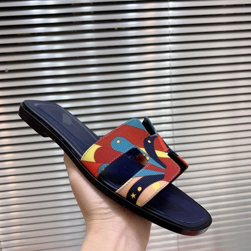 

G shoes Woman Leather Sandals Slipper Shoes Orange classic Sandals Ladies Summer Flat Slipper outdoor beach woman Flip Flops For Woman 35-40 mkjjj0002