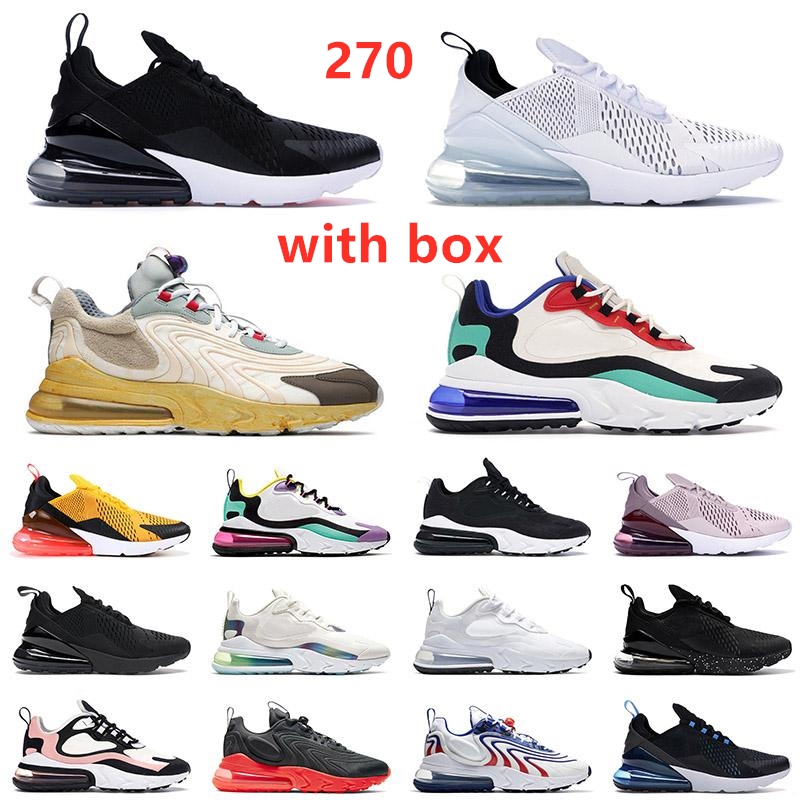 

270 Sports Running Shoes Triple Black ALL White Women Men Top Quality Summer Gradient Photo Blue Hot Punch 270s Trainers Sneakers SIZE 36-45, Color #29 react coral