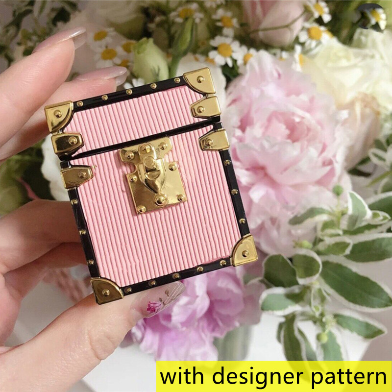 

Luxury designer airPod Cases for iphone airpods 1/2 pro case fashion leather letter printed Anti-knock Protective earphone shell package key chain