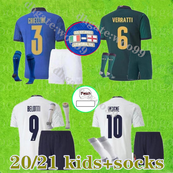 

Child kits +socks Italy 2021 2022 soccer Jersey home away JORGINHO EL SHAARAWY BONUCCI INSIGNE BERNARDESCHI kids kit FOOTBALL SHIRTS, Black