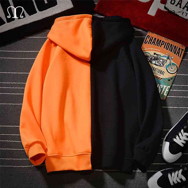 Zipper Sweatshirt Men Hooded Streetwear Hoodies Men Hip Hop Oversized Hoodie Men Gym Tracksuits Outwear Patchwork Hoody 210715