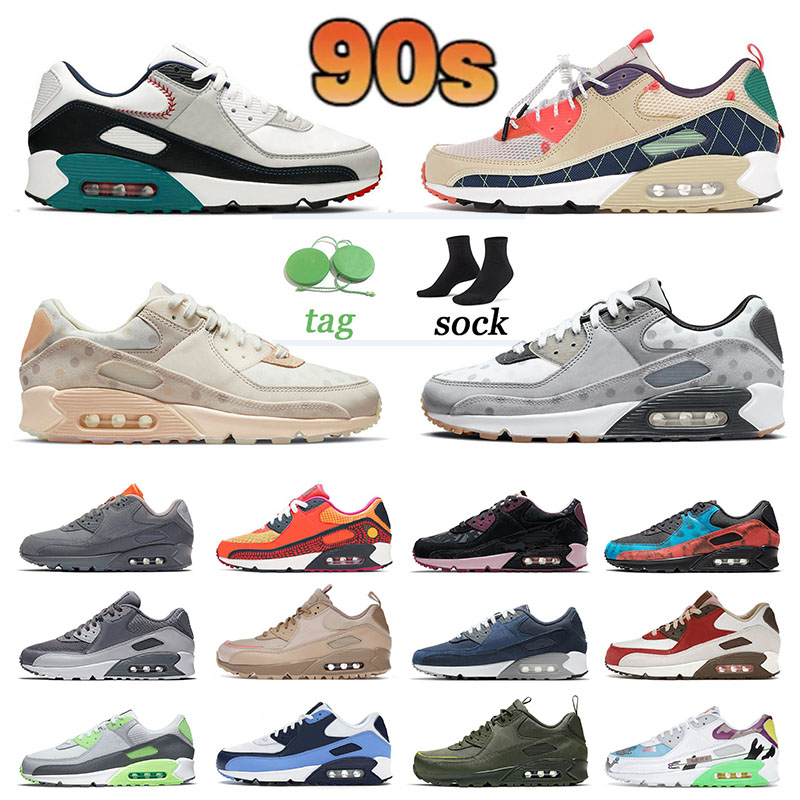 

90 Running Shoes Surplus 90s Sports Designers Sneakers Shimmer Polka Dot Infrared Off UNC Mens Womens Trainers Triple Black White Trail Team Gold Bacon Big Size US 12, 36-46 bacon
