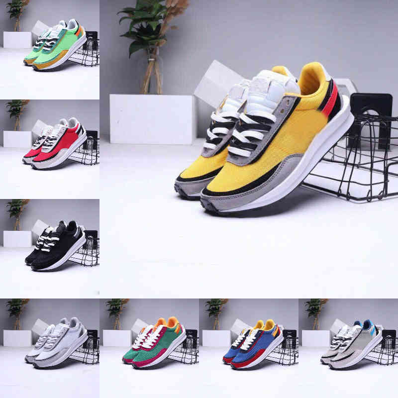 

2021 Nlke Running Shoes Dark Iris Sesame Blue Void Sacais X Waffle LDV Summit VaporWaffle Pegasus Nylon Black White Off Trainers Sneakers Size F15