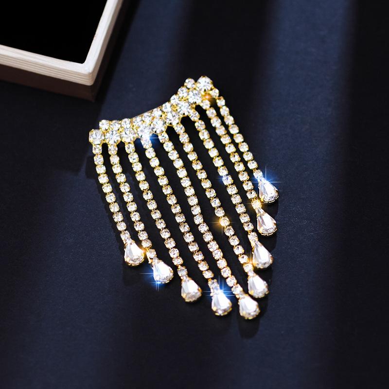 

Pins, Brooches Ajojewel Christmas Bling Crystal Tassel Brooch Gift Trendy Date Annual Wedding Jewelry For Year, Gray