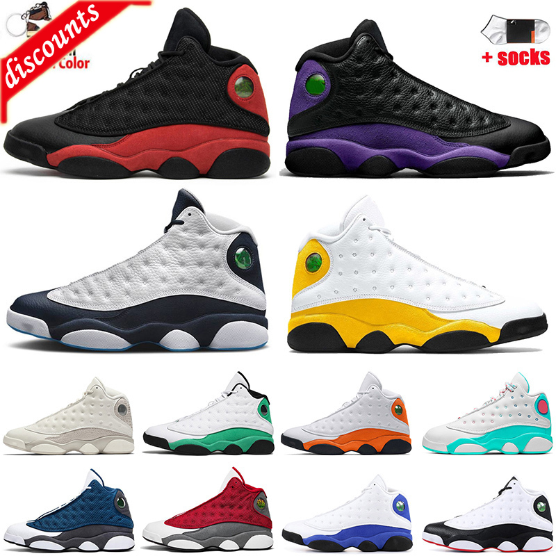

Wholesale 2022 New 13s Mens 13 Basketball Shoes Bred Obsidian Court Purple University Gold Phantom Starfish Playoffs, B34 obsidian 40-47