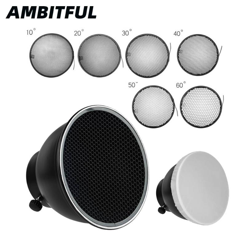

18cm 7inch Standard Reflector Diffuser With Honeycomb Grid For Universa Mount Studio Light Strobe Flash K-150A K-180A E250 E300 Lighting & A