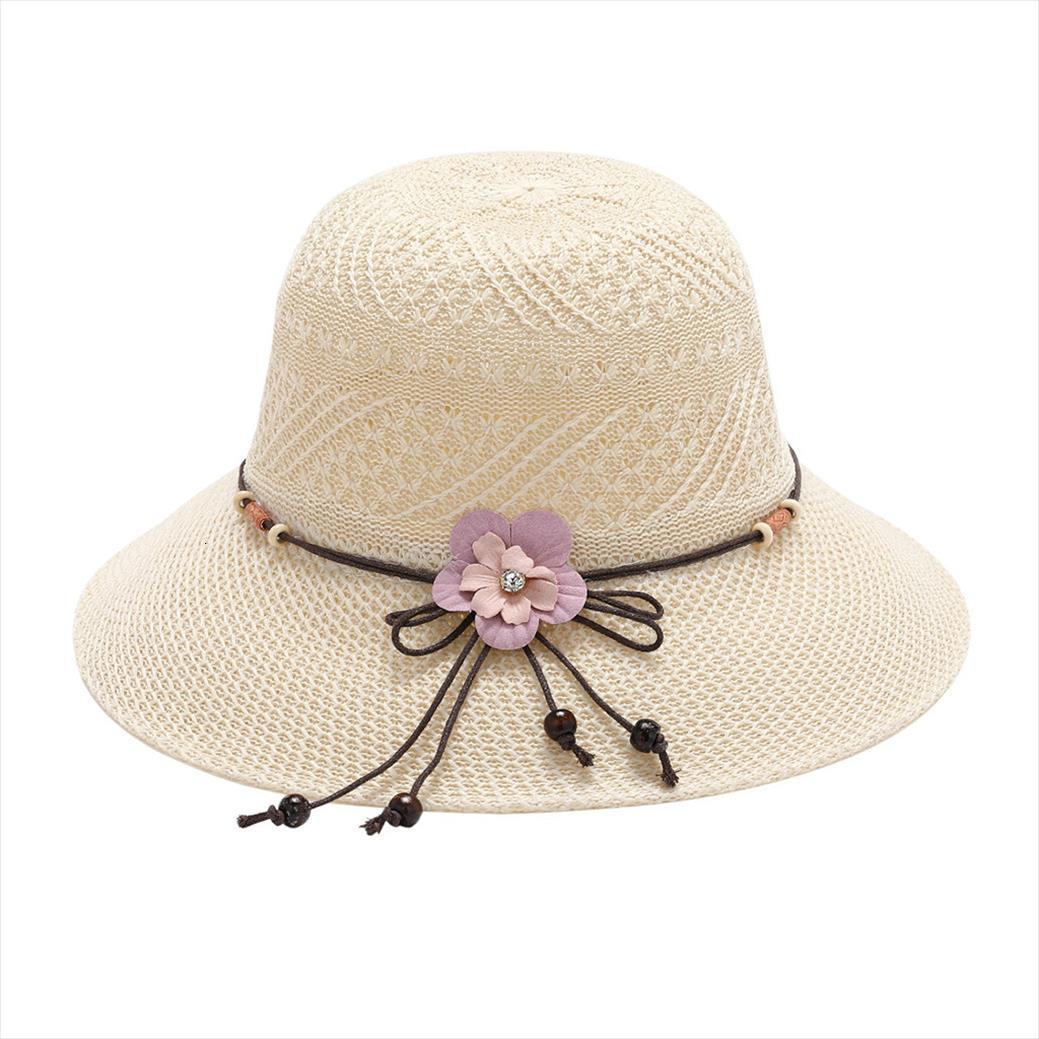 

Fashion Women Summer Foldable Straw Sun Hat Flower Bowknot Back Adjustable Breathable Uv Protection Wide Brim Beach Visor Cap, Pink