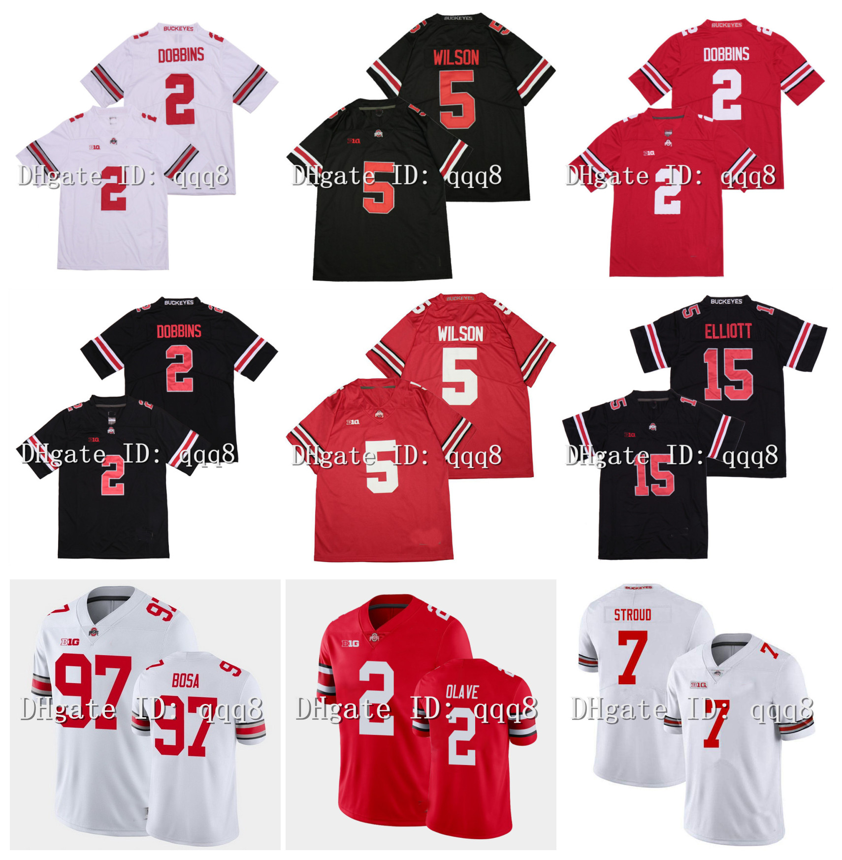 

NCAA Ohio State Buckeyes Football Jersey C.J. Stroud J.T. Tuimoloau Chris Olave Julian Fleming Garrett Wilson Jack Sawyer Quinn Ewers Dobbins Fields Chase Young Dobbins, As pic