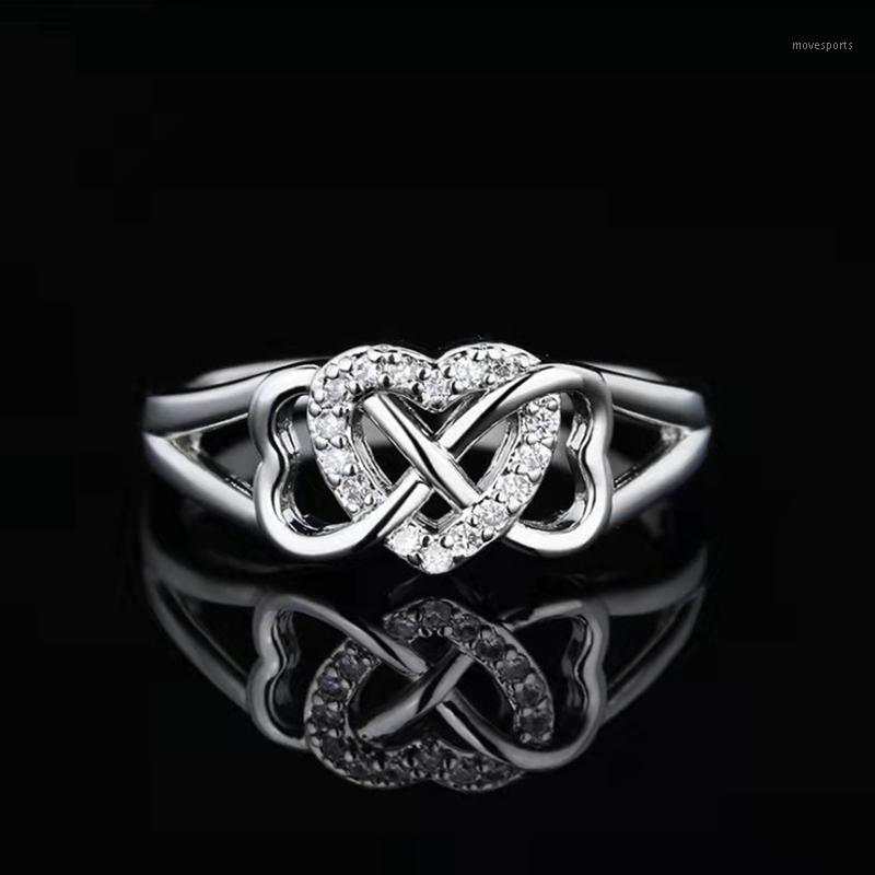 

Wedding Rings Fashion Exquisite Love Heart Zircon Minimalist Silver Color Ring Glamour Woman Ngagement Party Jewelry Accessories1