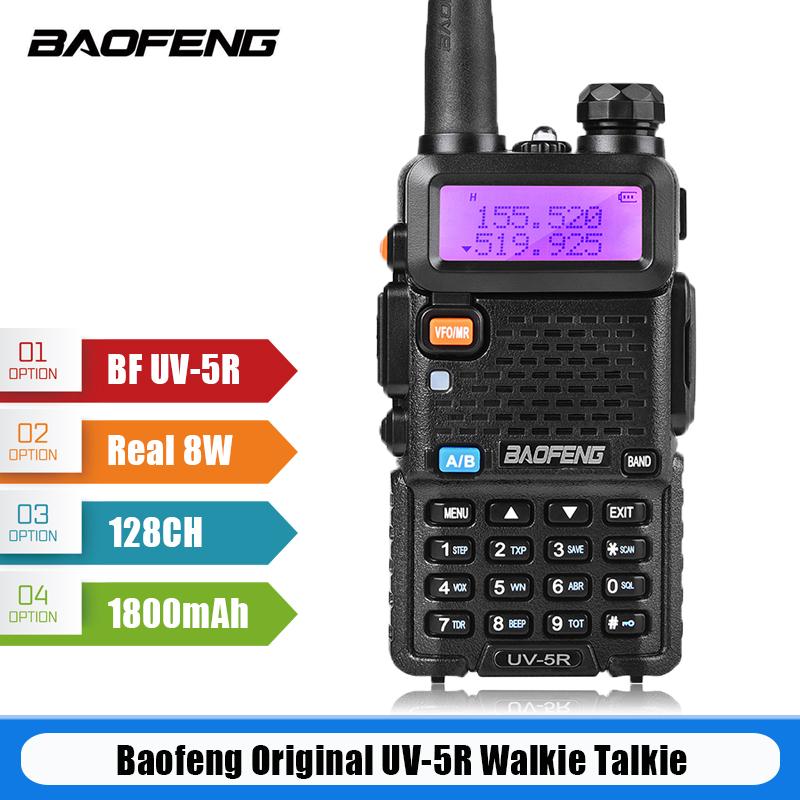 

Walkie Talkie BAOFENG Real 8W UV-5R Amateur Portable Two Way Radio10KM 128CH Dual Band VHF(136-174MHz)UHF(400-520MHz) Hunt Radio