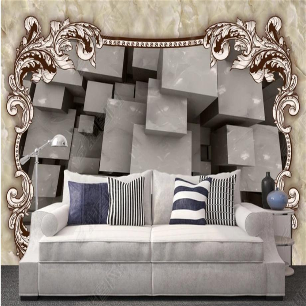 

3d stereoscopic wallpaper European fashion background wall modern wallpaper for living room, Blue