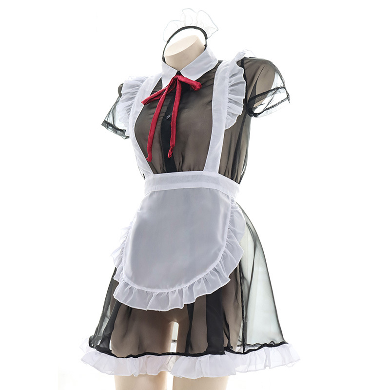

Sexy Underwear Costume Haoween See Through Maid Cospay Erotic Anime ingerie Transparent Maids Outfit Roepay Schoo Gir, Black
