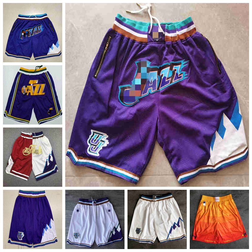 

Utah's Jazz's Mens stitched Just Don Basketball Shorts Utah45 Donovan Mitchell John 12 Stockton 32 Malon Mitchell&Ness 2021/22 Edition City Sweatpants White Blue, As photo