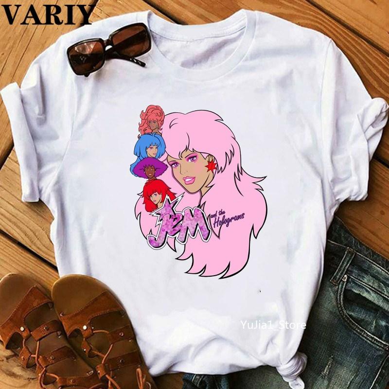 

Women' T-Shirt Jem And The Holograms T Shirt Women Hip Hop Graphic Te284s