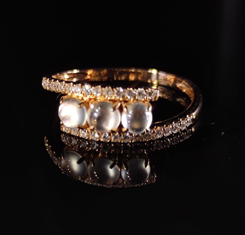 Cluster Rings Original Design Natural Seed Chalcedony Diamond Opening Adjustable Ring Light Luxury Charm Women Silver Jewelry-image-711057108